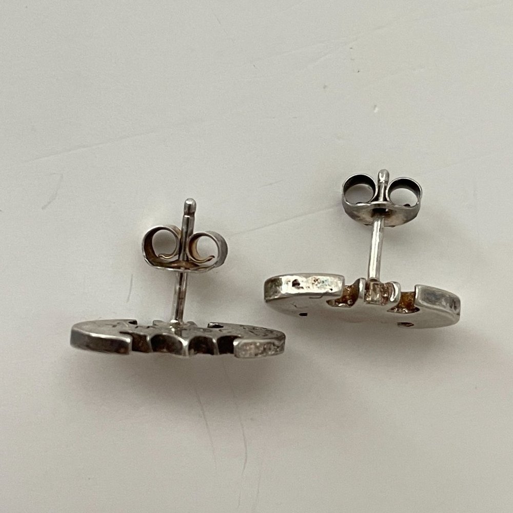TM & DC Comics Batman Logo Earrings Cutout Sterling Silver Stud - Picture 6 of 13